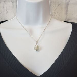 ARTISAN Glass Barrel Charm Pendant Necklace